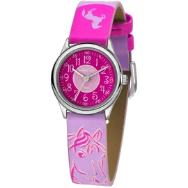 JACQUES FAREL HCC 312 0 mm Kunstleder rosa-pink Analog Quarz