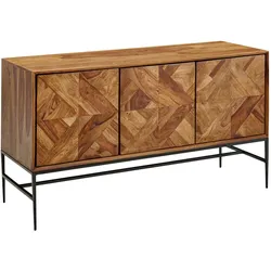 Kadima Design Massivholz Sideboard Sheesham, Industrial-Design, Stauraum. 123x45x70 cm