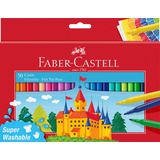 Faber-Castell 554204 - Filzstifte Set Castle, 50er Kartonetui, auswaschbare Filzstifte