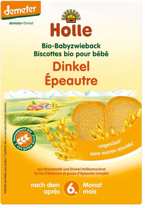 Holle Bio Baby Dinkel Zwieback, ungesüßt 200g (ab dem 6.Monat)