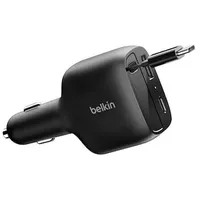 Belkin BoostCharge Kfz-Ladegerät mit einziehbarem Kabel (75 W) schwarz