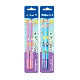 Pelikan Schreiblern- Bleistifte B pink, blau, 2 St.
