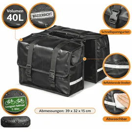 PRO PLUS Fahrradtasche doppelt 40L schwarz