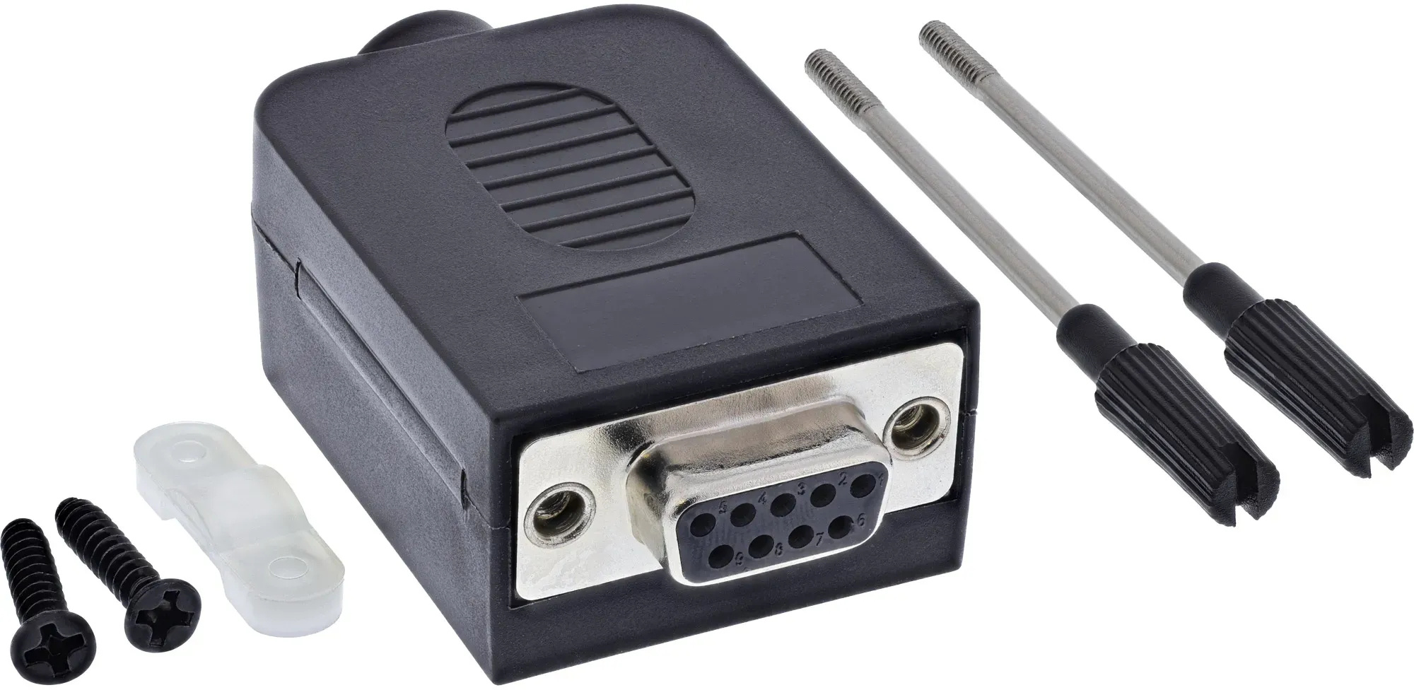 InLine® D-Sub 9 Breakout-Terminalblock, Buchse, Schraubklemme , Rändelschraube