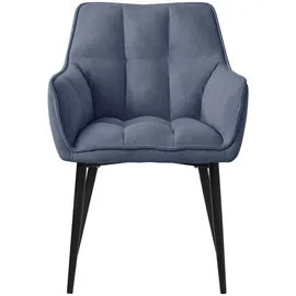 ML-Design Esszimmerstühle 2er Set Frotteestoff Blau mit dickem gepolsterter Sitz