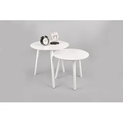 Beistelltisch MIRRORS AND MORE "Vilana", weiß (weiß, weiß, weiß), B:50cm H:50cm T:50cm, Tische, schlichte Farbgebung