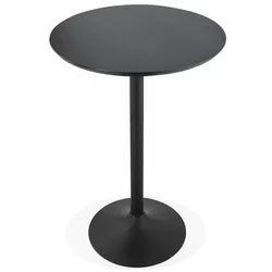 Hochtisch Schwarz Holz Metall  Stehtisch OSTERIA mit Rundem Tisch 90 cm  Bartisch für 4 Personen  Modern Industriell  Kadima Design
