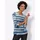 Classic Basics Sieh an! 3/4-Arm-Shirt in jeansblau-kalkmint-bedruckt | Gr.: 48