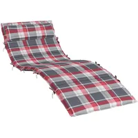 vidaXL Sonnen-Lounger Kissen 180 x 60 x 4 cm Rot/Grau 1 St.