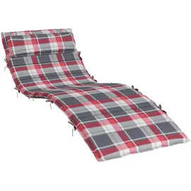 vidaXL Sonnen-Lounger Kissen 180 x 60 x 4 cm Rot/Grau 1 St.