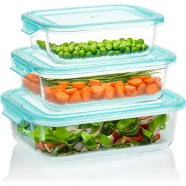 COM-FOUR Frischhaltedose türkis 3 x 1 l
