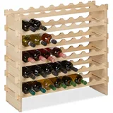 Relaxdays Relaxdays, Weinregal, für 48 Weinflaschen, stapelbares Flaschenregal, HxBxT 73 x 25 cm, erweiterbar, Holz, Natur