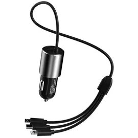 DUDAO R5Pro 3-in-1 USB KFZ-Ladegerät 3,4 A mit integriertem Kabel Schwarz