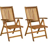 Möbilia Gartensessel 2er-Set 56 x 74 x 108 cm natur klappbar