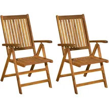 Möbilia Gartensessel 2er-Set 56 x 74 x 108 cm natur klappbar