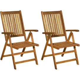 Möbilia Gartensessel 2er-Set 56 x 74 x 108 cm natur klappbar