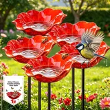Vogeltränke Blume Gartenstecker Aus Metall Bienentränke, Blumengartenstecker Blumenform Winterfest Insektentränke Gartenfiguren Gartenstatuen Gartendeko Für Draußen (5PCS)