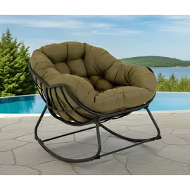 Lesli-Living Lesli Living Schaukelsessel Cozy Olive 0 x 0 x 0 cm anthrazit/olivgrün