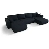 cornero Eckcouch 5-Sitzer Textil U-Form Blau