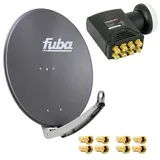 Fuba DAA 780 A Satellitenantenne Aluminium in Anthrazit HDTV 3D 4K DELUXE Octo LNB Sat