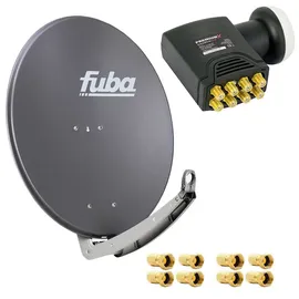 Fuba DAA 780 A Satellitenantenne Aluminium in Anthrazit HDTV 3D 4K DELUXE Octo LNB Sat