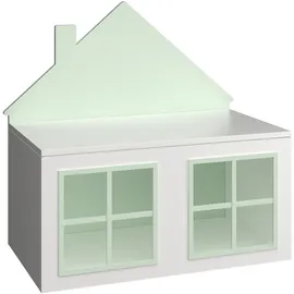 [en.casa] Sitzbank Vipsali Mintgrün/Weiß 56 x 60 x 33 cm