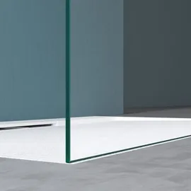 mai & mai Duschwand Duschabtrennung 2 Haltestange für Walk-In Dusche 100cm 10mm Klarglas ESG-Sicherheitsglas mit Nanobeschichtung Bremen02K+2 - Transparent