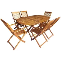 vidaXL Garten-Essgruppe 7-tlg. braun klappbar