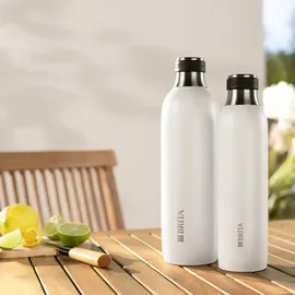 Brita Edelstahlflasche weiß für sodaTRIO Wassersprudler (0,65l) –