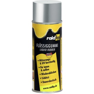 RAID HP Flüssiggummi 400ml Sprühfolie Felgenfolie. Dauerelastische Gummierung für innen und außen für Auto Boot Motorrad Quad Fahrrad Freizeit Hobby, SILBER-METALLIC-MATT