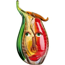GILDE GLAS art GILDE Vase " Musetto" in Amber/ Rot/ Grün - H. 31 cm | Gr.: onesize
