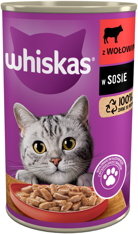 Whiskas Adult mit Rindfleisch in Katzensauce 4x400g (Rabatt für Stammkunden 3%)