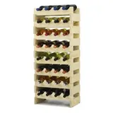 Proregal Weinregal VINOTECA Flex HxBxT 90x47x29cm | 32 Flaschen Massives Kiefernholz Natur unbehandelt | Flaschenregal Holzregal