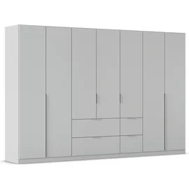 otto home Drehtürenschrank OTTO HOME "Kleiderschrank Schrank Garderobe AGORDO mit Dekor- oder Hochglanzfront", grau (seidengrau), B:315cm H:210cm T:54cm, Holzwerkstoff, Schränke, Drehtürenschrank, mit Außenschubkästen, in 7 Breiten und 2 Höhen MADE IN GERMANY,