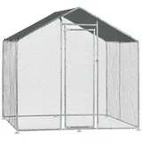 pro.tec Freilaufgehege Wels 2 x 2 x 2 m silberfarben