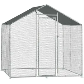 pro.tec Freilaufgehege Wels 2 x 2 x 2 m silberfarben
