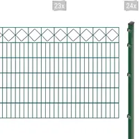 Arvotec Doppelstabmattenzaun »EXCLUSIVE 120 zum Einbetonieren "Karo" mit Zierleiste«, Zaunhöhe 120 cm, Zaunlänge 2 - 60 m 43687519-0 dunkelgrün H/L: 120 cm x 46 m