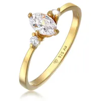 Elli Ring 925 Sterling Silber Verlobungsring in Gold | Gr.: 52