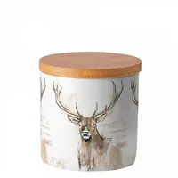 Ambiente Home Vorratsdose Porzellan 10x10cm mit Deckel & Hirsch