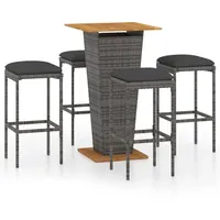 vidaXL Gartenbar Set 5-tlg. Grau