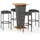 vidaXL Gartenbar Set 5-tlg. Grau