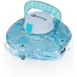 WINNY POOL CLEANER Winny 200 Poolroboter, Poolsauger kabellos mit Akku, 80 Min. Laufzeit, für Aufstellpools bis 60 m2, Doppelfiltration, Automatisches Parken, Kompakt Leicht(Transparentes Blau)