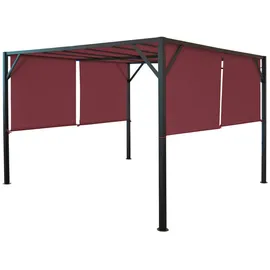 MCW Ersatzbezug für Dach Pergola Pavillon Beja 3x3m ~ bordeaux-rot