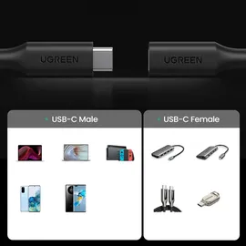 UGREEN 40574 USB-C-auf-USB-C-Kabel 5 Gbit/s 0,5 m - USB Typ C 3.1 (männlich) 0,5m Schwarz