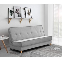 Beautysofa Sofa Schlafsofa RIVA mit Bettkasten ohne Armlehne Sofa Wohnzimmer Couch Velour grau