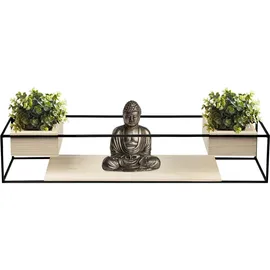 casa pura Wandregal 60 x 12 x 12 cm Schwarz