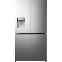 Hisense RQ760N4AIE Cross Door,585 l Nutzinhalt, EEKL E, Total No Frost, Eiswürfel- und Wasserspender,LED Display, Inox-Look, 20009505