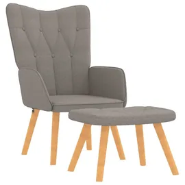 vidaXL Relaxsessel mit Hocker 69 x 95,5 x 69 cm Schwarz