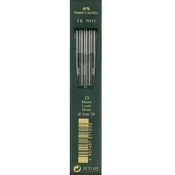 FABER-CASTELL TK 9071 Fallminen-Bleistiftminen schwarz 2B 2,0 mm, 10 St.