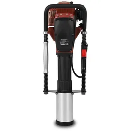 Eberth Pfahlramme Zaunpfahl-Ramme Handramme Benzin 1,2PS 1500W, 3x Rammloch Adapter, Max. Pfahldurchmesser 100mm, 2-Takt Motor, Einzylinder, 52ccm,